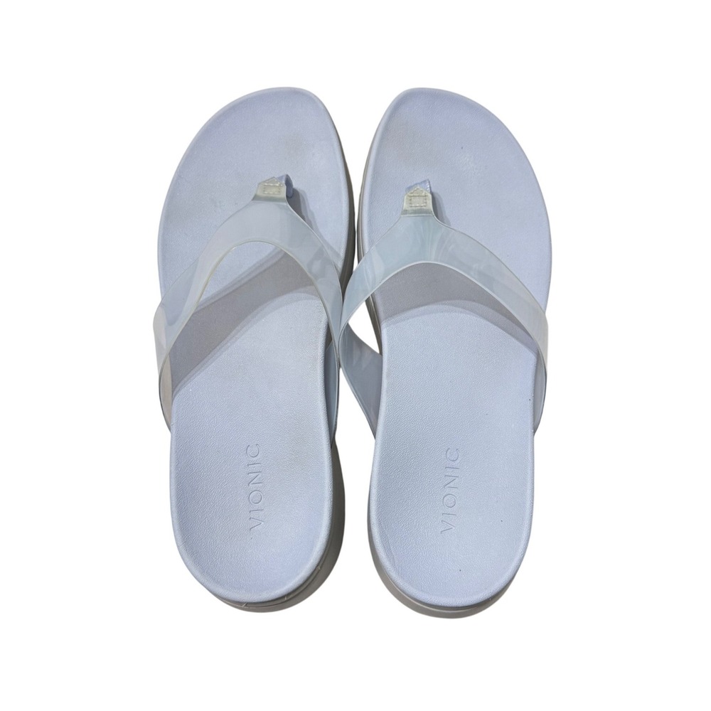 Vionic Luminous Platform Thong Sandals 9 Blue Excellent Orthotic Casual - Picture 6 of 10
